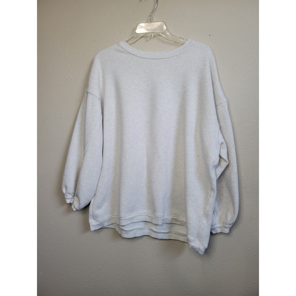 Aerie Sweatshirt Women Beige Oversized Crewneck Pullover Relaxed Fit Cozy Sz M